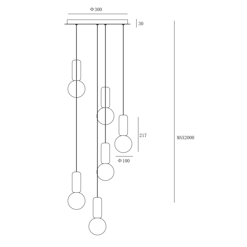 Ondaluce - Luster na sajli ROCK 6xG9/7W/230V, Ø 35 cm beton/smeđa/siva/bela
