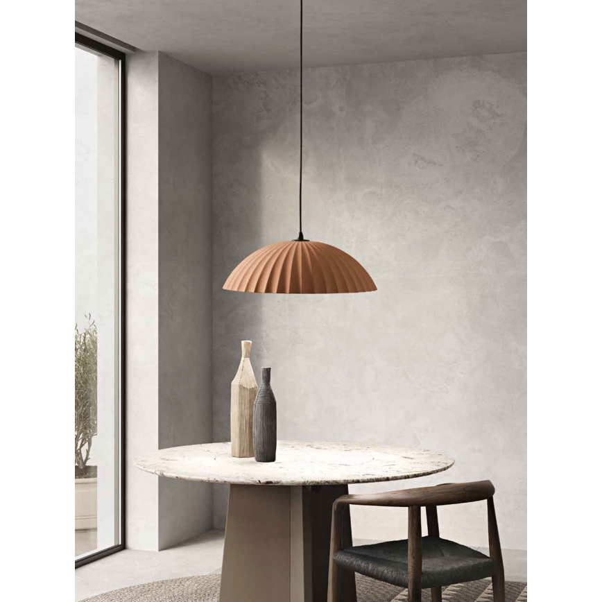 Ondaluce - Luster na sajli RUSTIC 1xE27/15W/230V prečnik 50 cm beton/braon