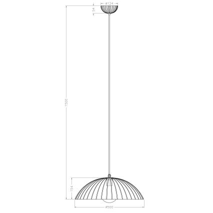 Ondaluce - Luster na sajli RUSTIC 1xE27/15W/230V prečnik 50 cm beton/braon