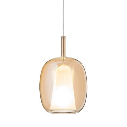 Ondaluce - Luster na sajli THELMA 1xE27/15W/230V prečnik 19,5 cm zlatna/duvanska bež
