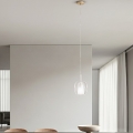 Ondaluce - Luster na sajli THELMA 1xE27/15W/230V, prečnik 19,5 cm, zlatna/prozirna