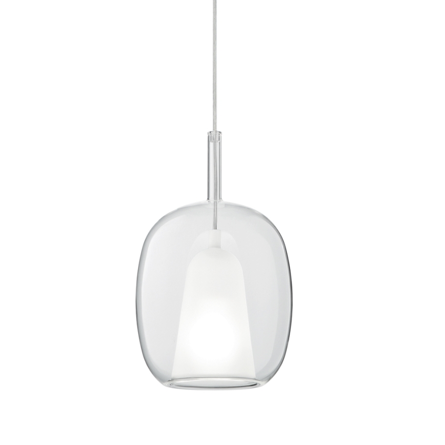 Ondaluce - Luster na sajli THELMA 1xE27/15W/230V, prečnik 19,5 cm, zlatna/prozirna
