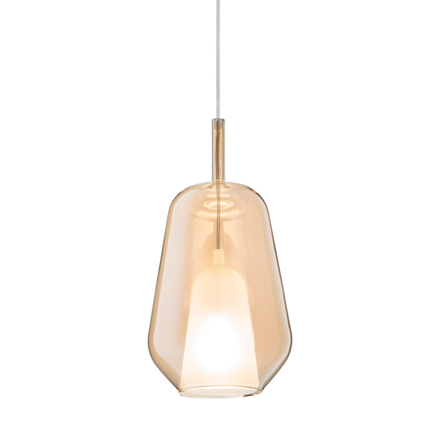 Ondaluce - Luster na sajli THELMA 1xE27/15W/230V prečnik 19 cm zlatna/zadimljeno bež