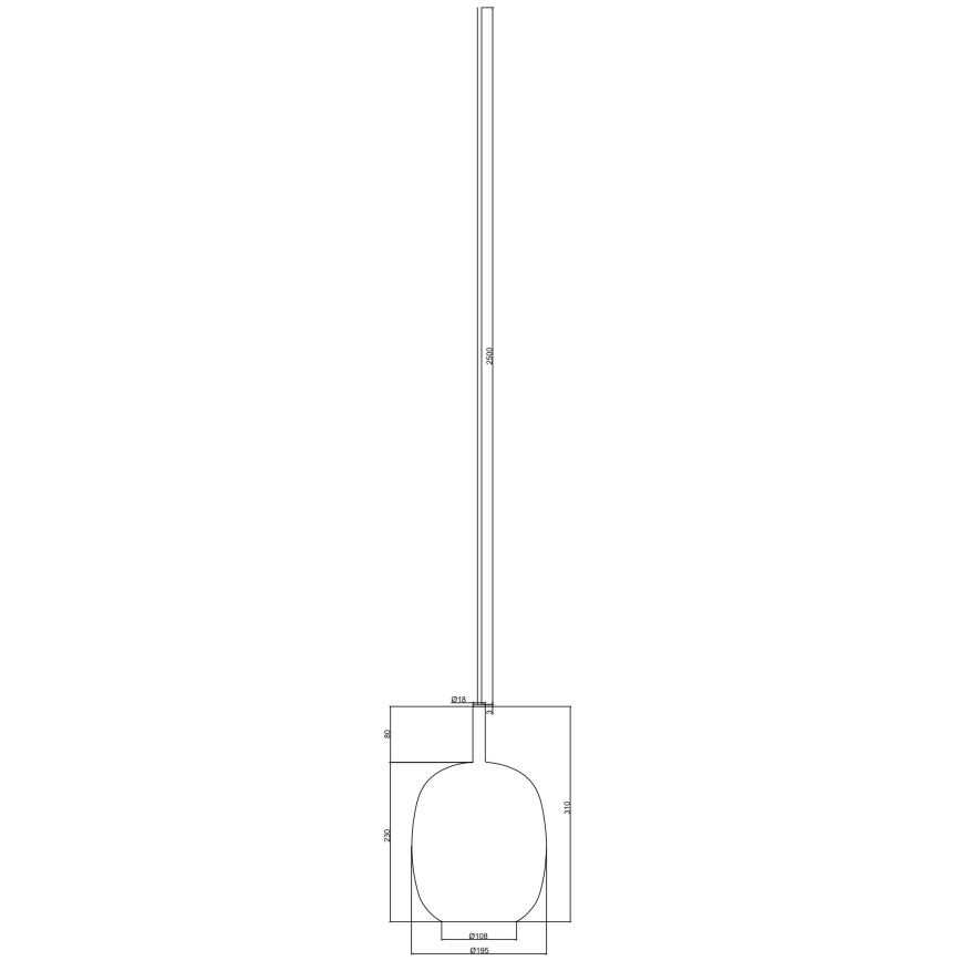 Ondaluce - Luster na sajli THELMA 1xE27/15W/230V Ø 19,5 cm crna/dimljeno-siva