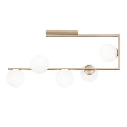 Ondaluce - Luster na stalku MONILE 5xE14/10W/230V zlatna/bela