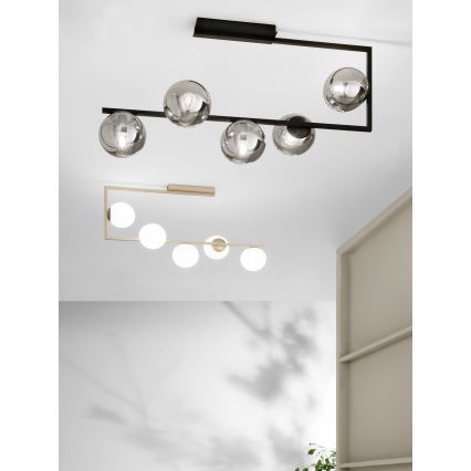 Ondaluce - Luster na stalku MONILE 5xE14/10W/230V zlatna/bela