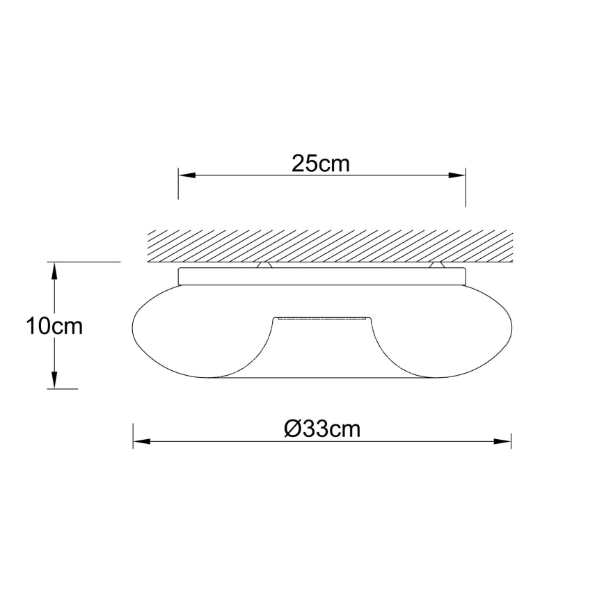 Ondaluce - Plafonsko svetlo DODI 2xE27/15W/230V prečnik 33 cm belo