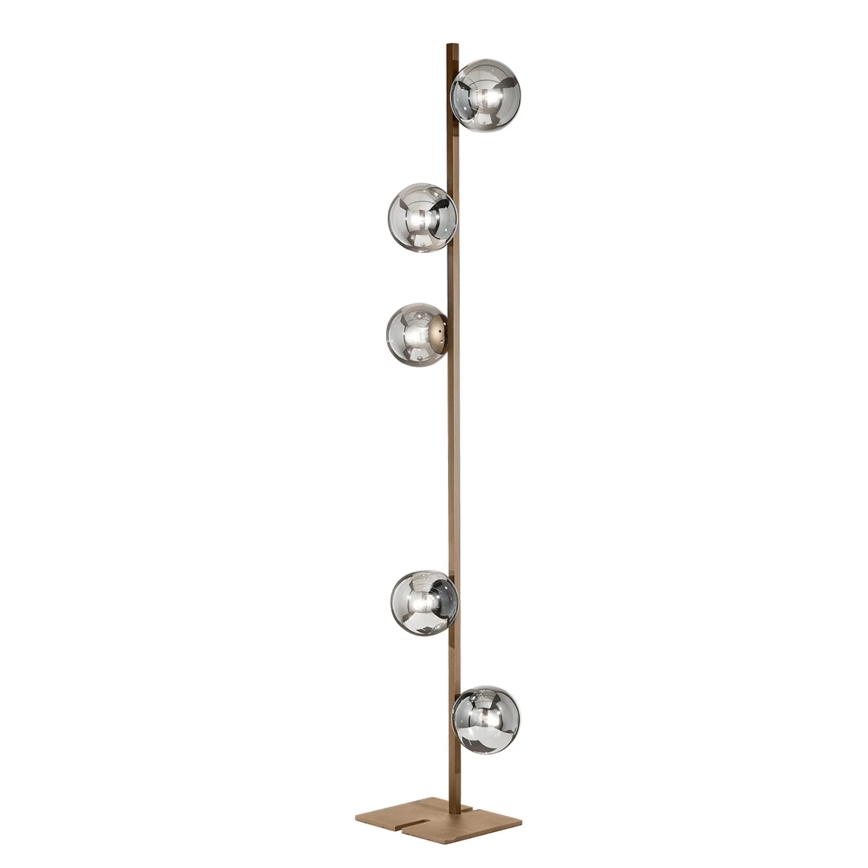 Ondaluce - Podna lampa MONILE 5xE14/10W/230V 170 cm zlatna/bela