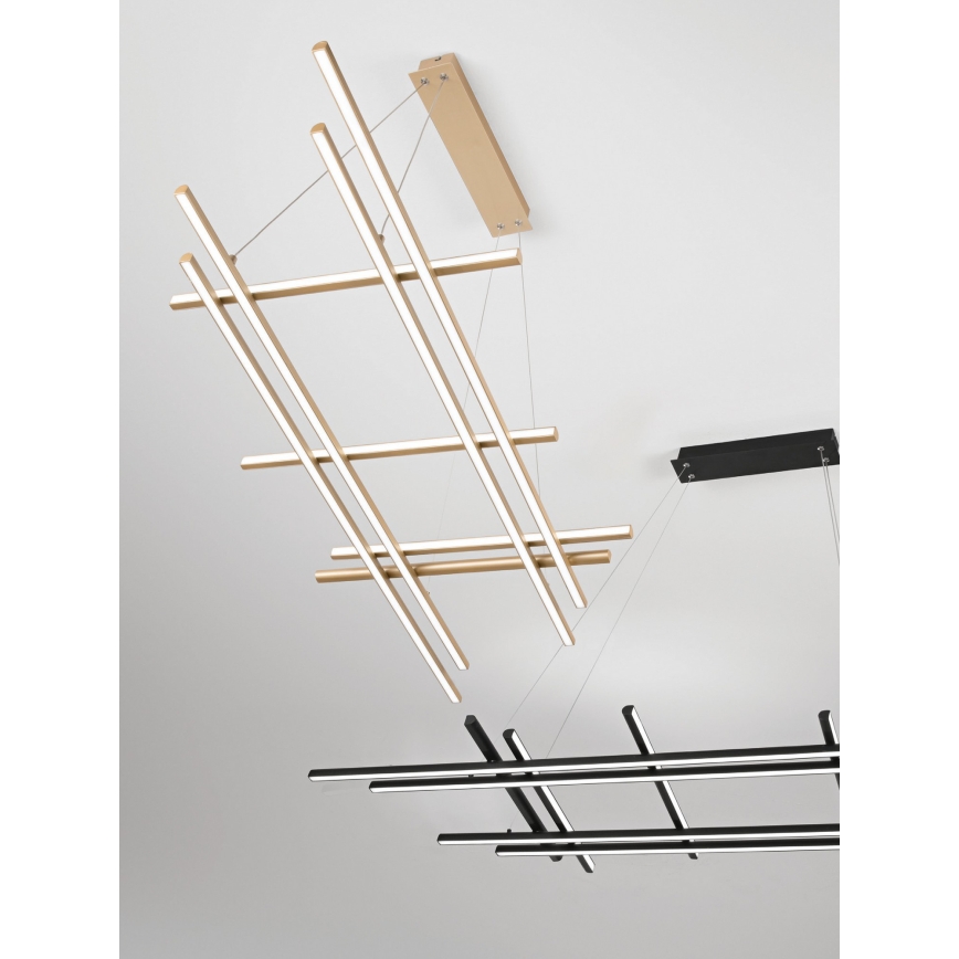 Ondaluce - prigušiva LED luster na sajli MOVIDA LED/114W/230V zlatni