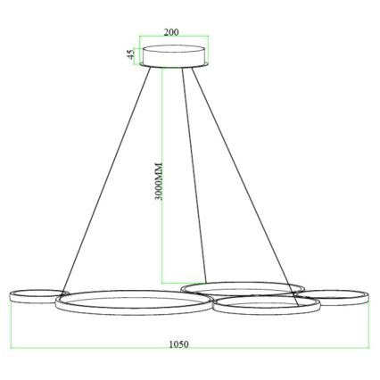 Ondaluce - prigušiva LED luster na sajli POIS LED/60W/230V srebrna
