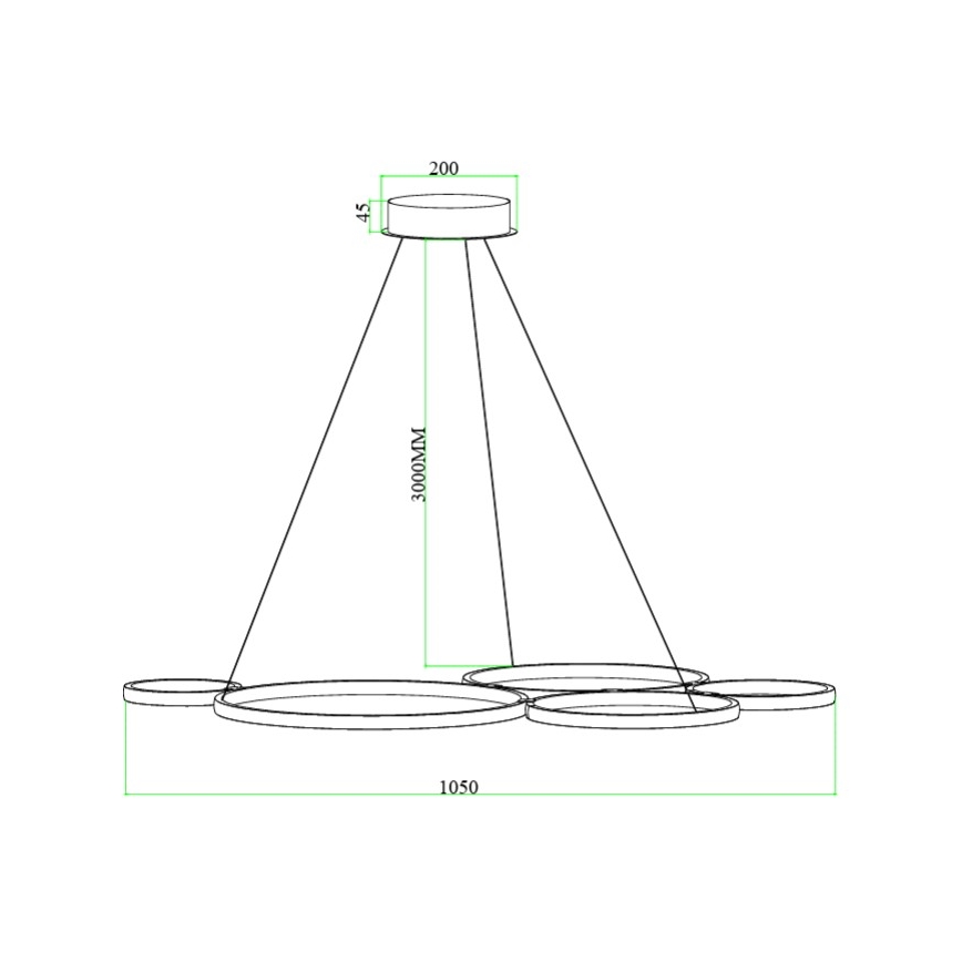 Ondaluce - prigušiva LED luster na sajli POIS LED/60W/230V srebrna