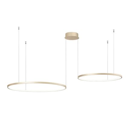 Ondaluce - LED prigušiva luster na sajli SOEL LED/28W/230V + LED/38W prečnik 80/60 cm zlatna