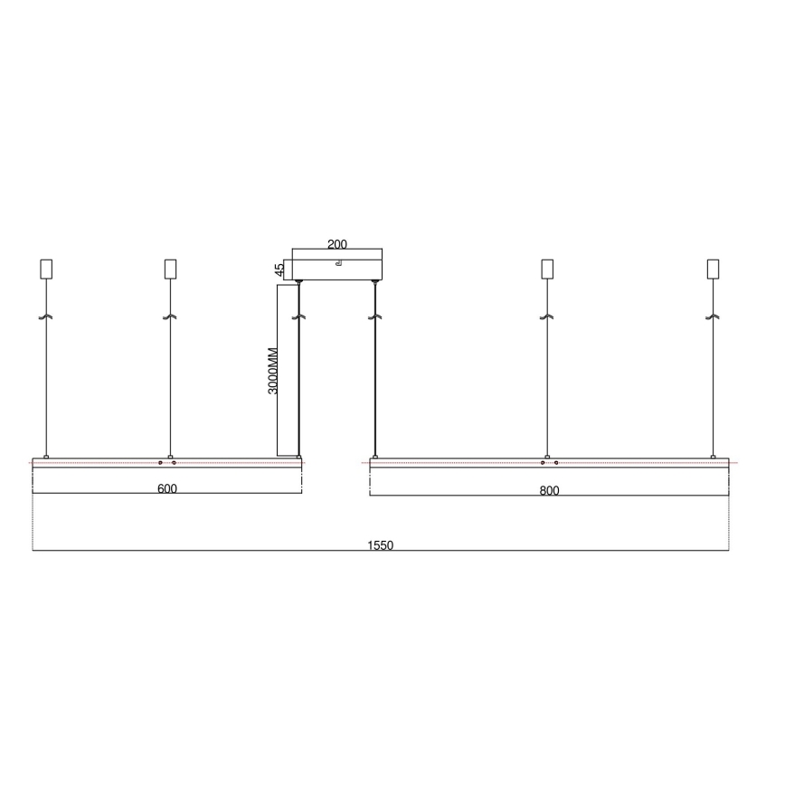 Ondaluce - LED prigušiva luster na sajli SOEL LED/28W/230V + LED/38W prečnik 80/60 cm zlatna