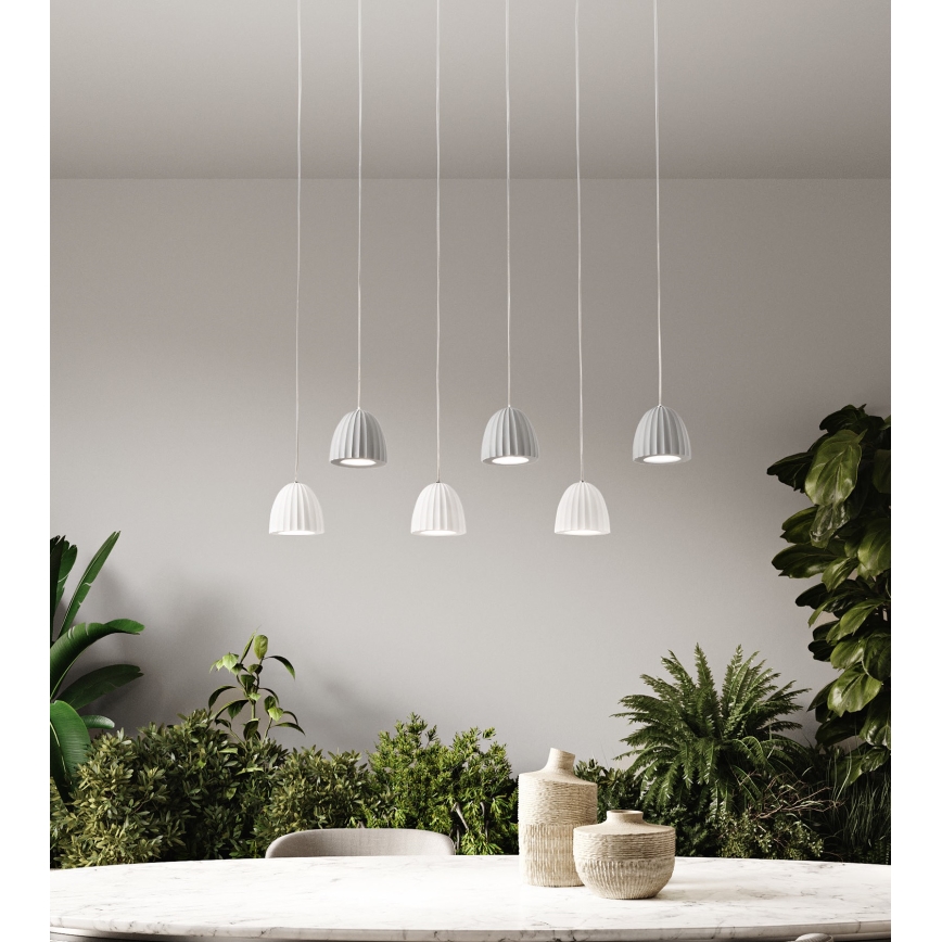 Ondaluce - Visilica na kablu CONCRETE 1xGU10/7,5W/230V prečnik 10,5 cm beton/siva