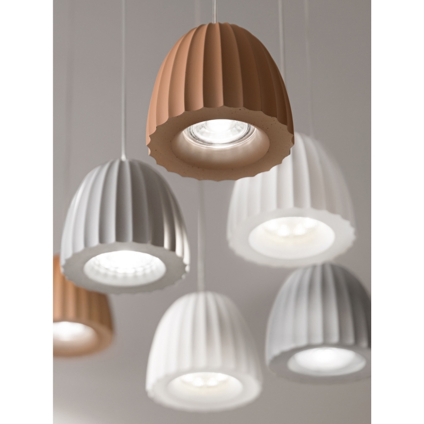 Ondaluce - Visilica na kablu CONCRETE 1xGU10/7,5W/230V prečnik 10,5 cm beton/siva