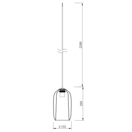 Ondaluce - Visilica na sajli BONNIE 1xE27/15W/230V, prečnik 15,5 cm, crna/dimljeno-crna