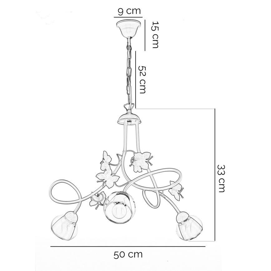 ONLI - Dečiji luster BUTTERFLY 3xE14/6W/230V