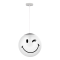 ONLI - Dečiji luster na kablu SMILEY 1xE27/15W/230V bela