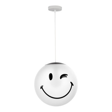 ONLI - Dečiji luster na kablu SMILEY 1xE27/15W/230V bela