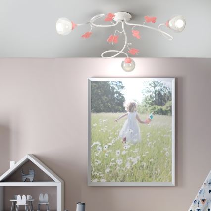 ONLI - Dečiji plafonski luster BUTTERFLY 3xE14/6W/230V