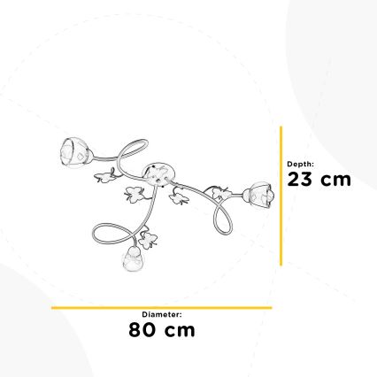 ONLI - Dečiji plafonski luster BUTTERFLY 3xE14/6W/230V