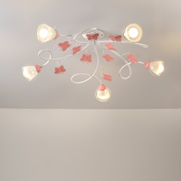 ONLI - Dečiji prislonjen plafonski luster BUTTERFLY 5xE14/6W/230V