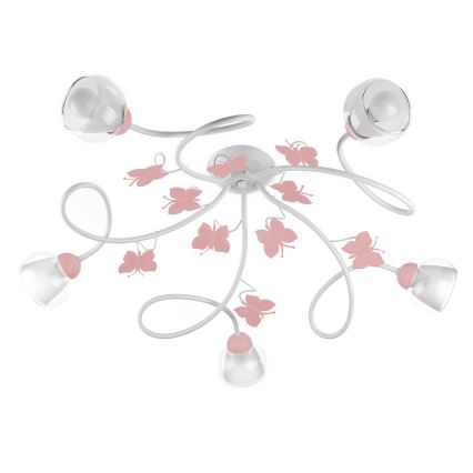 ONLI - Dečiji prislonjen plafonski luster BUTTERFLY 5xE14/6W/230V