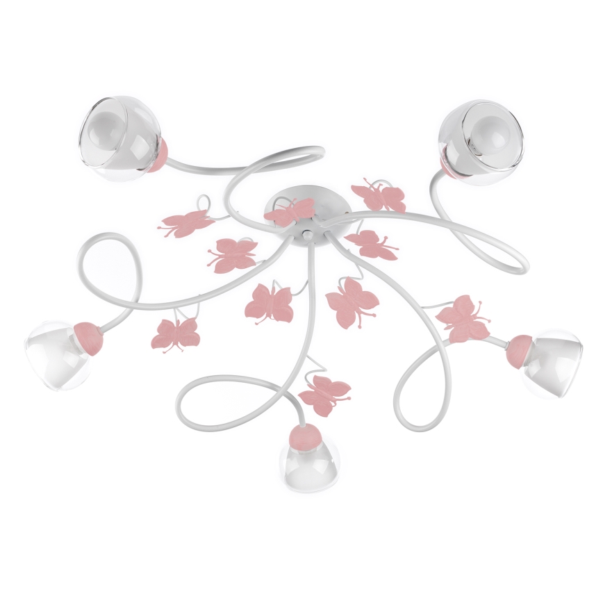 ONLI - Dečiji prislonjen plafonski luster BUTTERFLY 5xE14/6W/230V