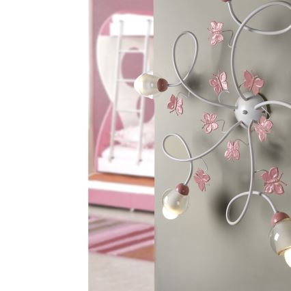 ONLI - Dečiji prislonjen plafonski luster BUTTERFLY 5xE14/6W/230V