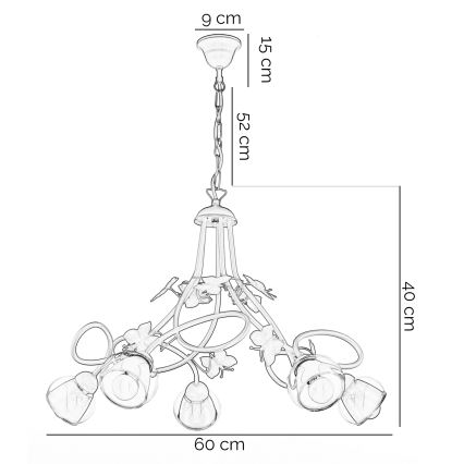 ONLI - Dečji luster BUTTERFLY 5xE14/6W/230V