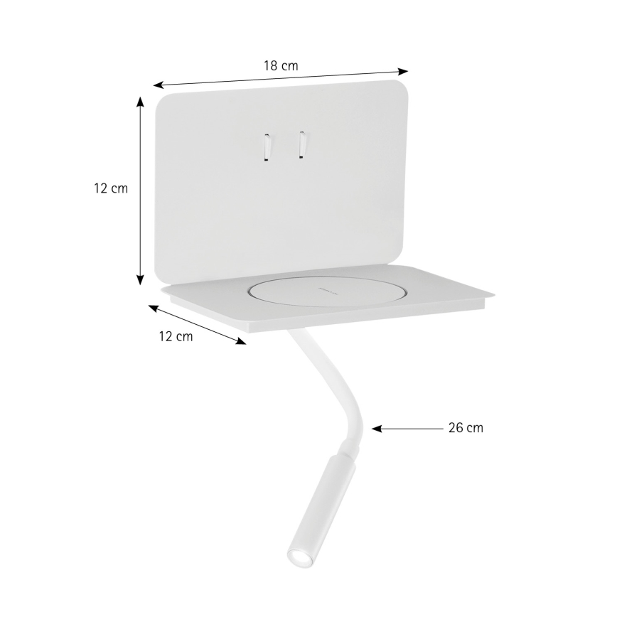 ONLI - LED Fleksibilna lampica sa policom WIK LED/6,5W/230V + LED/3W bela