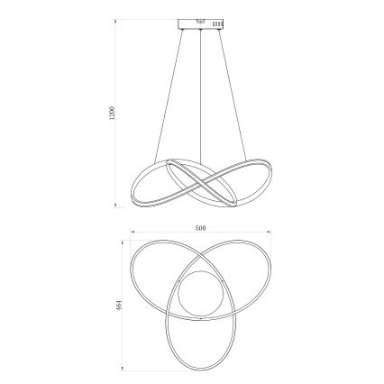 ONLI - LED luster na sajli DAFNE LED/30W/230W 4000K crna