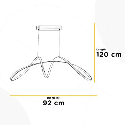 ONLI - LED luster na sajli INFINITY LED/50W/230V 4500K mat hrom