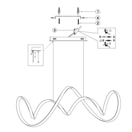 ONLI - LED luster na sajli KIRA LED/60W/230V 4000K zlatna