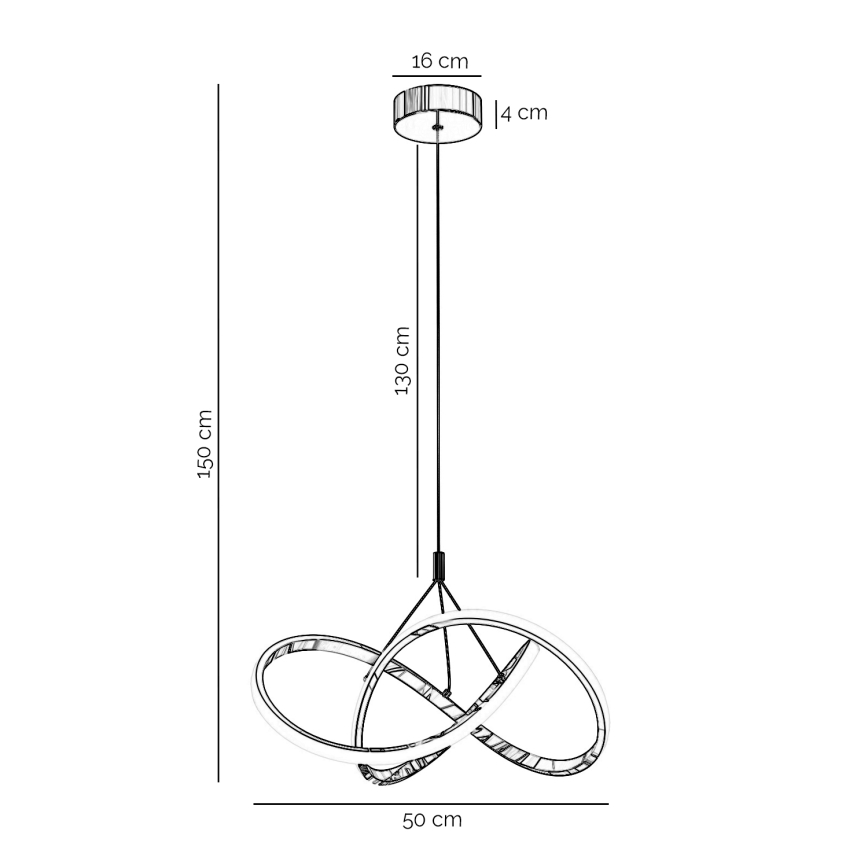 ONLI - LED luster na sajli LOOP LED/40W/230V 4000K sjajni hrom
