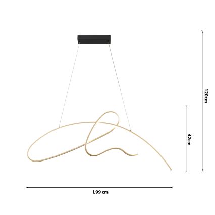 ONLI - LED luster na sajli SIGN LED/42W/230V 4000K zlatna