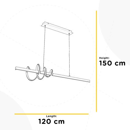 ONLI - LED luster na sajli SWING LED/30W/230V 4000K crna