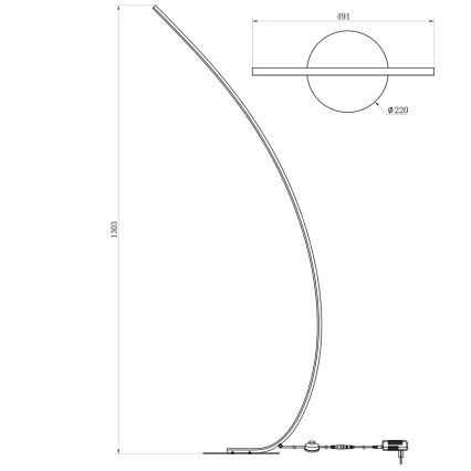 ONLI - LED Podna lampa NOELIA LED/23W/230V zlatna