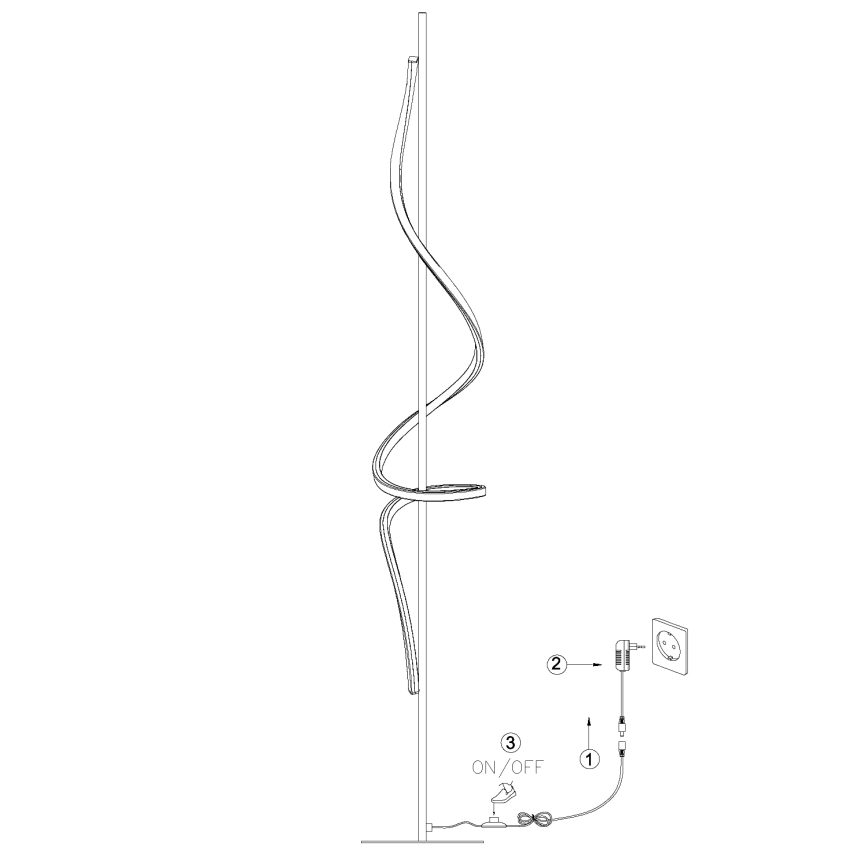ONLI - LED podna lampa TWIST LED/24W/230V 4000K crna