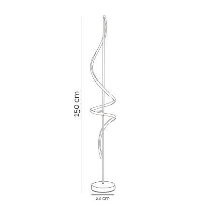 ONLI - LED podna lampa TWIST LED/24W/230V 4000K crna