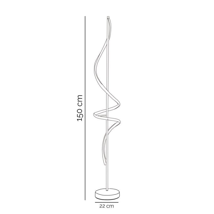 ONLI - LED podna lampa TWIST LED/24W/230V 4000K crna
