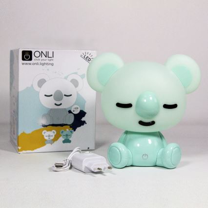 ONLI - LED prigušiva dečja noćna lampica PUPPIES LED/3W/230V 20 cm koala/zelena