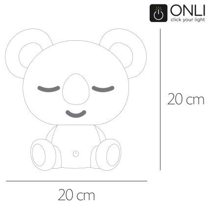 ONLI - LED prigušiva dečja noćna lampica PUPPIES LED/3W/230V 20 cm koala/zelena