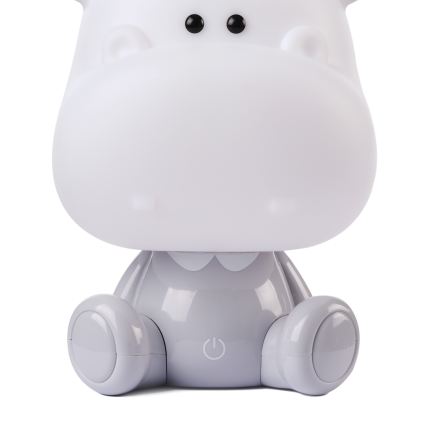 ONLI - LED prigušiva dečija noćna lampica PUPPIES LED/3W/230V 25 cm nilski konj/siva