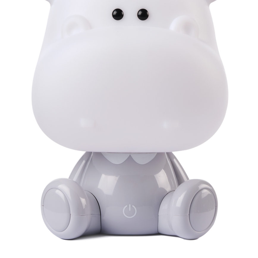 ONLI - LED prigušiva dečija noćna lampica PUPPIES LED/3W/230V 25 cm nilski konj/siva