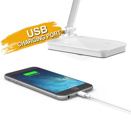 ONLI - LED prigušiva dodirna stona lampa sa USB priključkom DESKI LED/7W/230V 4000K bela