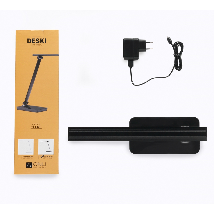 ONLI - LED prigušiva stona lampa sa USB portom DESKI LED/7W/230V 4000K crna