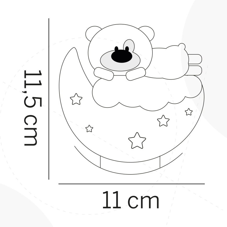 ONLI - Punjivo LED dečje noćno svetlo NUVOLINA LED/2,5W/5V 300 mAh meda/ružičasta