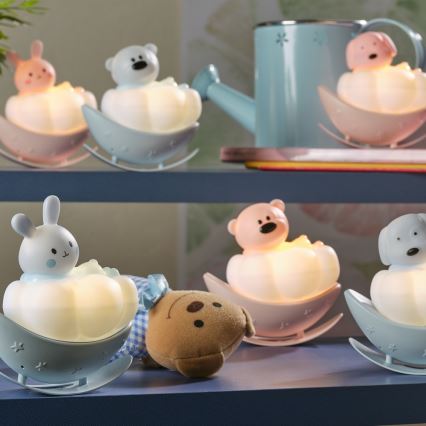 ONLI - LED Punjiva dečija noćna lampica NUVOLINA LED/2,5W/5V 300 mAh pas/roze