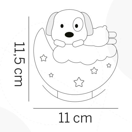 ONLI - LED Punjiva dečija noćna lampica NUVOLINA LED/2,5W/5V 300 mAh pas/roze